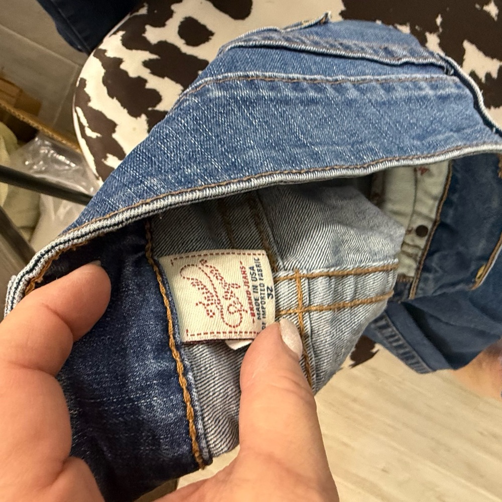 True Religion cropped Classic Blue Jeans